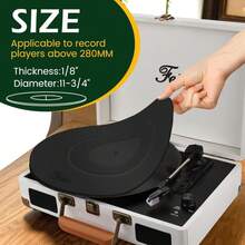 Turntable Platter Mat Black Rubber Silicone Design For Universal To All LP Vinyl Record Players - White - View 6