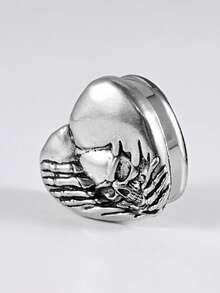 1对朋克复古不锈钢分叉心形无花果骷髅耳洞耳扩耳扩加强穿孔扩张腰部鞍形耳环日常佩戴 - 1對心形鬼頭耳擴 - 查看 5