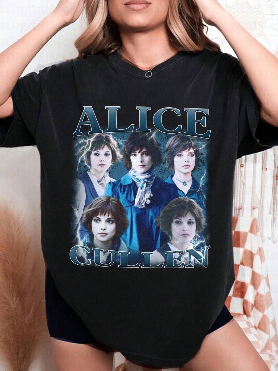 Alice Cullen  Shirt Retro Bootleg T-Shirt - 黑色 - 查看 1