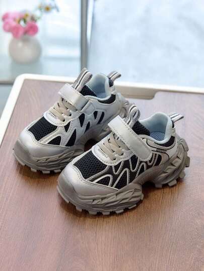 1 par de zapatos deportivos transpirables de malla unisex para niños, zapatos para caminar con suela blanda antikick para niños pequeños, zapatillas de moda casual, zapatos para correr, caminar y hacer senderismo con suela gruesa, adecuados para primavera, verano y otoño