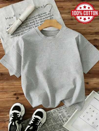 Tops oversize de primavera/verano, 100 % algodón, camiseta de manga corta con cuello redondo de color liso para mujer, suave y cómoda, informal, ropa de calle, Y2K, top, verano, primavera, camiseta, gimnasio, deporte, top de fiesta, blusa, Romwe, vintage, Carnaval, San Valentín, Maija, tops para mujer, tops Damen, atuendo de primavera, jersey, ropa invierno de mujer, verano mujer, camisetas divertidas, vacaciones, playa, informal, ropa de los 90, tops bonitos, top negro, top blanco, tops verano, primavera, muje, ropa de Pascua para mujer, carnaval, todas las estaciones, oficina/salón/hogar/minimalista, mujeres occidentales, atuendos, estilo retro americano de los 80, adolescentes, unisex, ropa de abrigo, otoño/invierno, mujer de talla grande, San Valentín, Carnaval, top gris jaspeado