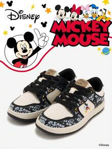 Disney 1 双儿童运动鞋，适合日常穿着、节日、运动、户外活动，舒适、防滑、耐用、透气（男童运动鞋、男童滑板鞋、儿童运动鞋、女童运动鞋、女童滑板鞋） - 黑色 - 查看 1