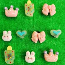 10 piezas de Encantos de Conejo Rosa para Zapatos (Zapatos no incluidos) - Multicolor - Ver 1