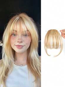 Synthetic Fiber Air Bangs Women's Wig With Sideburns Natural Hair Replacement Hairline Invisible Straight Bangs Wig Patch - Multicolor - View 18