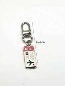 3件套锌合金吊坠钥匙扣，航空机票及旅行主题包包挂饰，时尚包包及钥匙扣配件 - 日常装饰吊坠，创意礼物，适合情侣、同事、朋友、学生、导师以及趣味派对礼品 - 彩色 - 查看 8