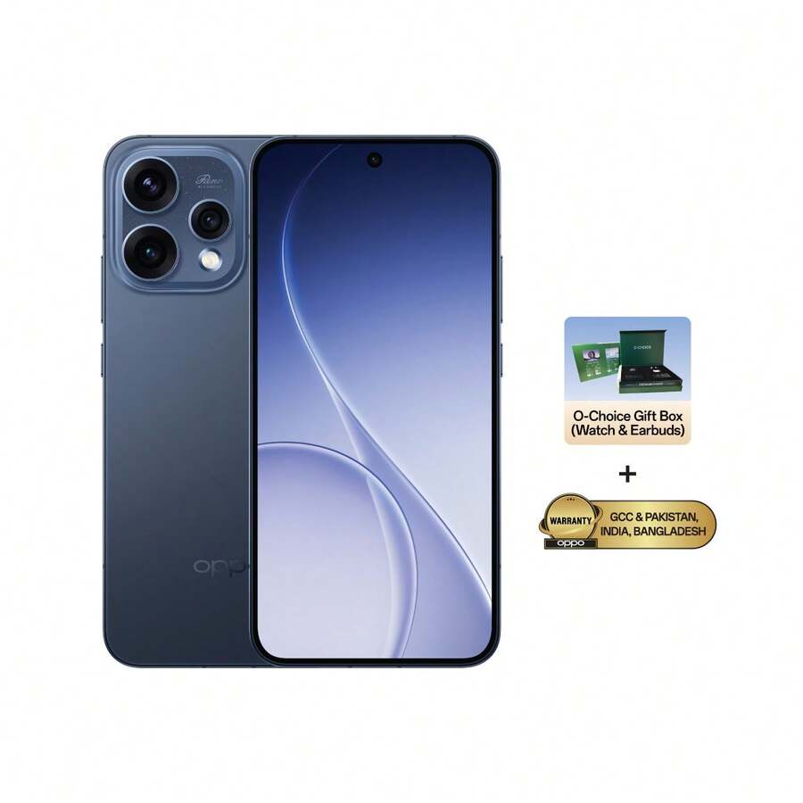 OPPO Reno15 AI Phone Dual SIM 5G Twilight Blue 12GB RAM 512GB With O-CHOICE TWS & Smartwatch - Middle East Version - Twilight Blue - View 1