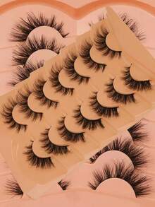 7 pares de pestañas de ojo de gato, pestañas naturales, pestañas postizas completas, pestañas rusas, gruesas y esponjosas, pestañas dramáticas, aptas para principiantes, chica desaliñada 3 en 1, adecuadas para uso diario, fiesta, viaje, primavera, verano, otoño, invierno - Pestañas Ojos de Gato - Ver 2