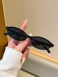 5件套女士时尚眼镜套装，椭圆形镜框，沙滩度假旅行配件，派对聚会街头风礼物，Y2K - 5pcs - 查看 3