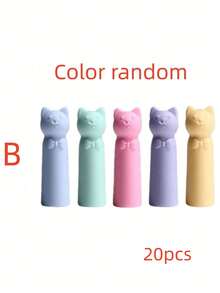 10个/20个/30个装猫爪铅笔帽，卡通猫咪铅笔套，保护套，铅笔夹，多功能软橡胶铅笔帽，办公学习用品 - 彩色 - 查看 17