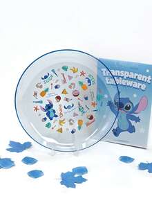 Disney 1pc Cartoon Stitch AS Plastic Transparent Plate, Transparent Fruit Bowl, Transparent Salad Bowl, Exquisite Tableware For Family Dinners And Birthday Party Gift Tableware - Multicolor - View 10