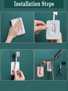360° Rotatable & Adjustable Strong Adhesive Handheld Shower Head Holder, Waterproof Bathroom Accessory Decor - Shower Head Bracket - View 5