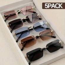 5pcs Vintage Frameless Couple Metal Glasses, Best Gift Choice - Multicolor 2 - View 15