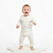 Baby Set: Bodysuit + Pants, 100% Cotton Suedine, Minimalist,  Collection, Neutral, Unisex, Sizes Newborn To Extra Large. - Zebra - View 3