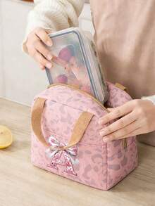 女士/女孩个性化字母午餐包，可爱蝴蝶结字母保温午餐手提包，防漏密封，保温保暖，柔软大容量，可重复使用。适用于办公室、学校、野餐、海滩、教室等场合，可用作收纳包、女士午餐包、学习用品包，是生日、返校、情人节、圣诞节、母亲节的理想礼物，日常使用防水保冷包，户外野餐包，女士午餐包，学习用品，露营必备。 - 彩色 - 查看 5