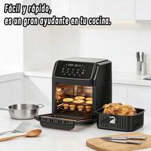 Freidora de Aire Digital, 12 Litros de Capacidad, Fríe Sin Aceite Eléctrico Multifuncional con Ventana y Luz Interna, Air Fryer Cocina Saludable Sin Aceite - Tipo de Enchufe B USA (110-127V) - Ver 5