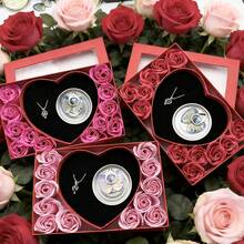A Box Valentine'sa Day Surprise: Heart Shaped Rose Gift Box With Love Pearl Necklace Set - Multicolor - View 4