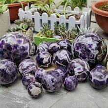 1pc Natural Amethyst Crystal Ball, Suitable For Home & Office Decor, Desk Ornament, Gift For Family & Friends - Purple - View 6