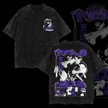 GeeksRule4U Toji Fushiguro Sorcerer Killer  Anime T-Shirt 100% Premium Cotton Relaxed Fit S-5XL Oversized Washed 230gsm American MadeX1S0001 - 黑色 - 查看 1