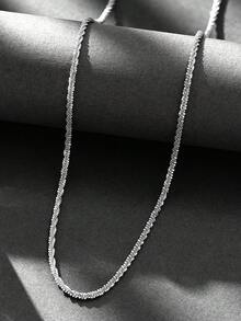 1条高品质不锈钢材质闪亮简约星空项链（18-24英寸），不褪色，防过敏，适合男女日常佩戴、派对、节日礼物 - 彩色 - 查看 3