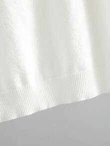 GIGOGOU Áo thun nữ tay ngắn dệt kim mềm mại, thoải mái, kiểu dáng thường ngày, màu trắng, thích hợp cho mùa xuân/hè. - trắng - Xem 10