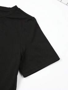 180GSM Pure Cotton Printed T-Shirt Future Corpse Funny Goth Horror Halloween Graphic Soft Comfortable Breathable Durable Constructed With Fine Knitted Craft Easy To Clean Ideal For Holiday Gothic Wear Spooky Casual Outfits And Edgy Street Style - 黑色 - 查看 3