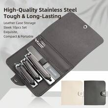 10 Piece Nail Clipper Set Stainless Steel Nail Cutters Nano Glass Nail File Set Household Ear Scoop Tool Nail Trimming Clipper Set - Multicolor - View 3