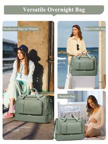 Travel Tote Bag, Women's Weekend Bag With Cosmetic Pouch And Adjustable Strap, Maternity Hospital Bag, Unisex Gym Bag With Wet Pocket, Large Capacity Men's Travel Tote, Travel Tote Bag, Airplane Carry-On Luggage Bag, Weekend Duffel Bag, Waterproof Tear-Resistant 21-Inch Travel Bag For Business Trip, Camping - Multicolor - View 8