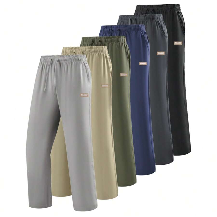 Men's Drawstring Waist Casual Versatile Daily & Sports Pants - Army Green - View 1