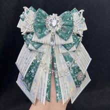 1枚新款可爱时尚装饰胸针，带蝴蝶结，9种颜色可选，银链蝴蝶翅膀手工DIY成品，适合宅男、偶像粉丝、角色扮演、洛丽塔、动漫、卡通、游戏配件 - A - 查看 18