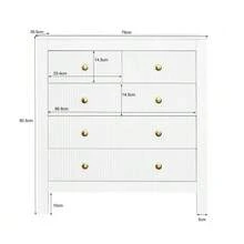 Sideboard, Chest Of Drawers With Special Doors, Gold Handles, Sideboard/Shoe Cabinet/Dressing Table - White - View 5