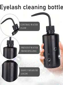 3Pcs Eyelash Extension Set/Eyelash Cleaning Set: 250ml Plastic Eyelash Cleaning Bottle,+2 Eyelash Cleaning Brushes, Multifunctional Cleaning Bottle Can Be Used To Hold Tattoo Solution, Nose Blackhead Cleansing Shampoo Brush - Multicolor - View 3