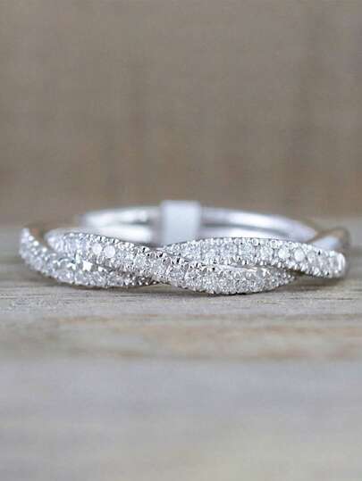 1 PC Charm Cubic Zirconia Ring For Women For Valentine's Day Gift Wedding Anniversary Party Jewelry