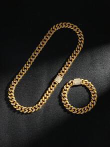 Nail Cross Pendant Iced Out Hiphop Polished Rhinestone Necklace - Gold - View 6