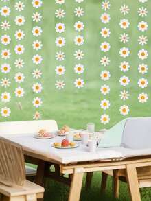 两套波西米亚风雏菊派对装饰，包括波西米亚雏菊纸花环、白色花朵彩旗、嬉皮风挂饰，适用于婚礼、生日派对、新娘送礼会、复古嬉皮派对、母亲节装饰、家居装饰、毕业派对，清新白色 - 白色 - 查看 8