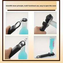 3-In-1 Adjustable Multifunctional Kitchen Tool, Magnetic Can Opener, Bottle Cap Spinner With Flexible Sliding Gear, Easy To Grip, Stainless Steel Material - Magnetic Bottle Opener Milky W - View 7