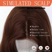 时尚大波浪卷洛丽塔长假发，全头合成假发，女士适用 - 棕色 - 查看 8