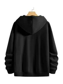 Disney Authorized, Loose Hooded Long Sleeved Top For Women, No Drawstring Hooded Sweatshirt Top, Hoodie,  Castle Cartoon Print - 黑色 - 查看 2