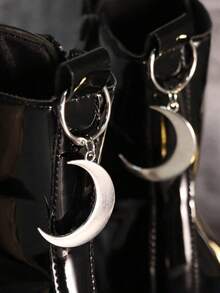 2个哥特朋克风月亮鞋饰，为您的鞋履增添神秘气息，可拆卸精致时尚配饰，小巧百搭，DIY鞋饰，适用于靴子、运动鞋和高跟鞋，复古鞋履饰品（不含鞋子） - 彩色 - 查看 1