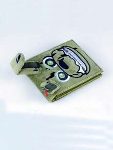 Billetera plegable de piel sintética 3D de alta calidad, portacartas de moda personalizado - Verde Oliva - Ver 2