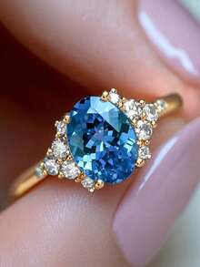 1 chiếc nhẫn đá Cubic Zirconia tuyệt đẹp dành cho nữ, thích hợp làm quà tặng Ngày Valentine, đám cưới, kỷ niệm hoặc trang sức dự tiệc. - 2 # - Xem 2