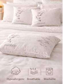 Bambu: 5 Pcs Bamboo Pillow Set 50x70 Cm – Ultra Soft Hotel Quality Bed Pillows, Hypoallergenic Breathable Filling, Machine Washable – Scandinavian Inspired – Made In Turkey - Grey - View 3