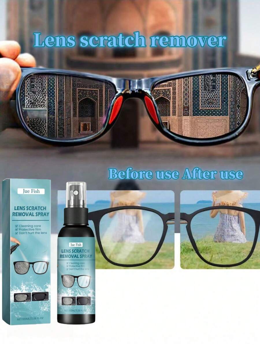 Réparateur de rayures pour lentilles, restauration des lentilles en verre rayées ou givrées. Convient pour enlever les rayures sur les lunettes
