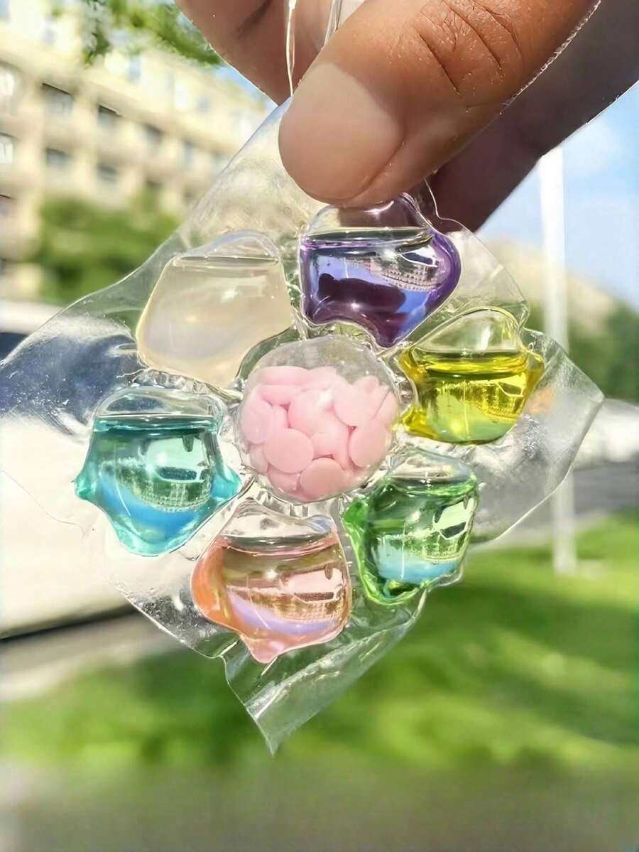 100pcs Pod Deterjen Cucian 7-in-1, Aroma Tahan Lama, Penghilang Noda Ampuh, Perlindungan Warna, Deterjen Cair Konsentrat, Pelembut Pakaian, Anti Bakteri & Tungau Debu