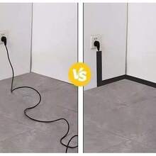 3.8cm/5.5cm Wide Self-Adhesive PVC Cable Raceway, This Low-Profile, Surface-Mounted Raceway Design Can Withstand Foot Traffic, Providing Neat And Concealed Protection For Your Power Cords, Ethernet Cables, And Extension Cords. It Also Features Waterproof Properties For Long-Term Use. - C - View 6