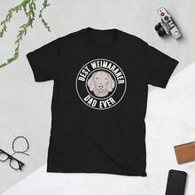Camiseta unisex Mejor Weimaraner Papá Weimaraner Propietario Weimaraner - Negro 1 - Ver 1