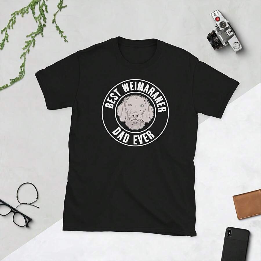 Camiseta unisex Mejor Weimaraner Papá Weimaraner Propietario Weimaraner - Negro 1 - Ver 1
