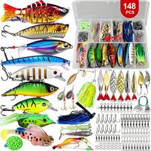 OPQ Bộ mồi câu cá nổi 45/68/148/224 món, hộp đựng dụng cụ câu cá, quà tặng câu cá cho nam giới, bộ mồi câu cá rô phi, cá hồi cho câu cá nước mặn và nước ngọt bao gồm lưỡi câu, mồi xoay. - Nhiều màu - Xem 3