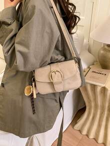 2026年新款优雅时尚斜挎包，采用复古风格，百搭、简约、时尚，并带有一丝奢华感。 - 卡其色 - 查看 5