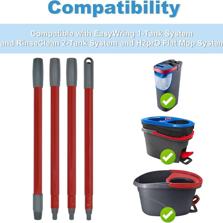 Adjustable Spin Mop Handle With 4-Section Extension Design - màuA - Xem 1