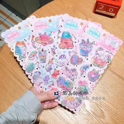 High-Quality 3D Cute Stickers, Fun Shiny Embossed Decoration, The Background Color Is Random.,Three-Dimensional Fun Japanese Anime Stickers, Crystal Stickers, With A Solid Texture, Exquisite Solid Shape, Self-Adhesive Waterproof Non-Stick Decorative Stickers